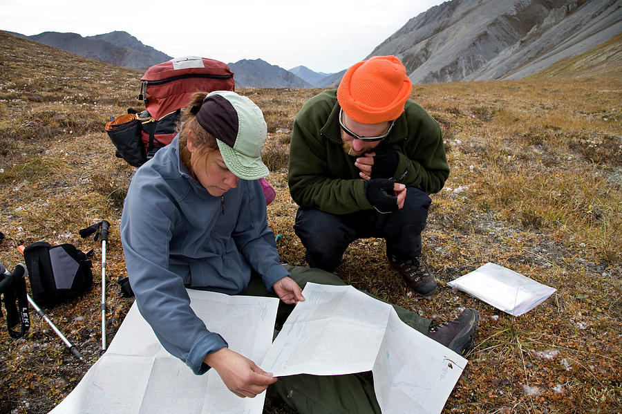 Backpackers Check Their Maps Photograph by Eric Rorer - Pixels