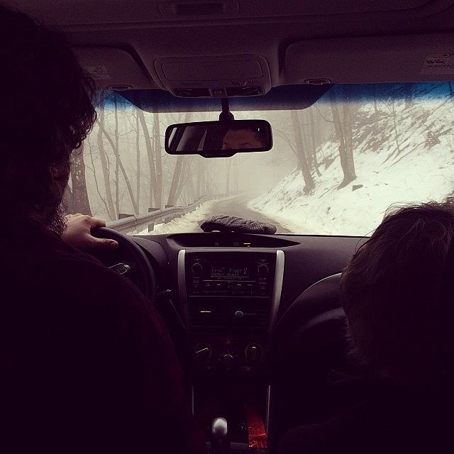 Foggy Photograph - #backseatview #wvtrip0214 by Amber King Camp