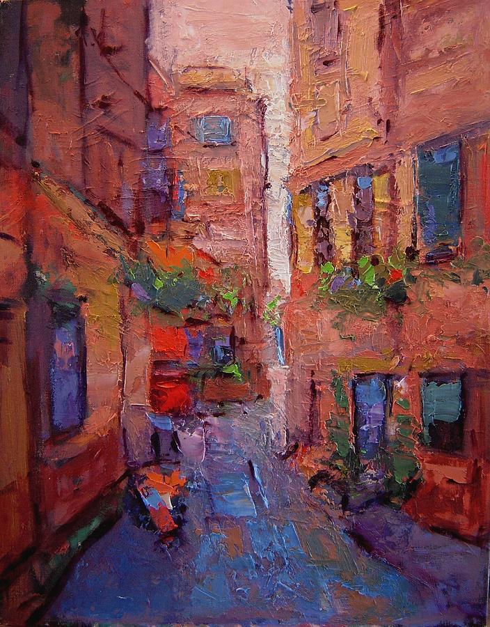 Chania Painting - Backstreet in Chania II by R W Goetting