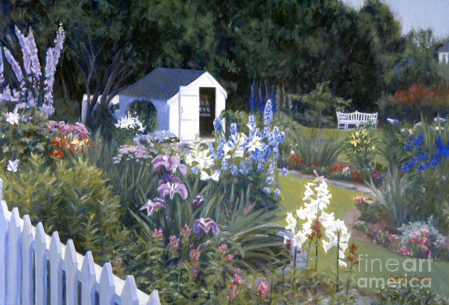 Backyard Blues Painting by Candace Lovely