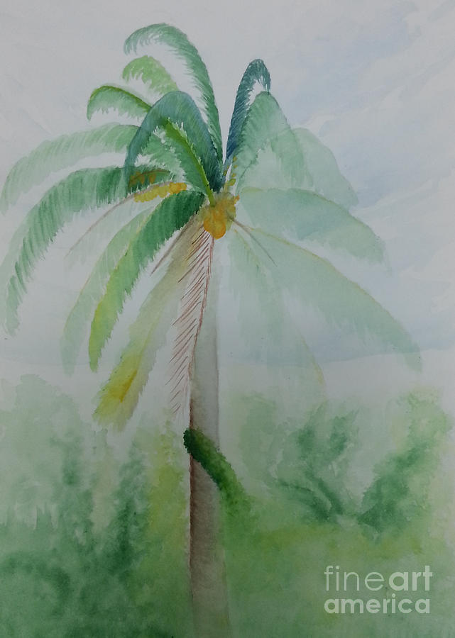 Backyard Coconut Tree 2 Painting by Jerome Wilson