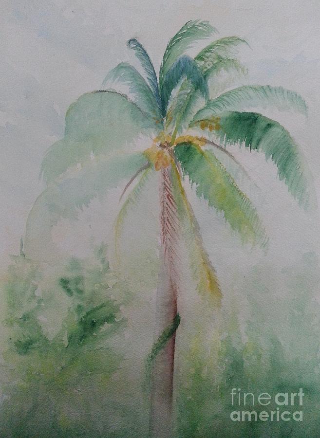 Backyard Coconut Tree Painting by Jerome Wilson