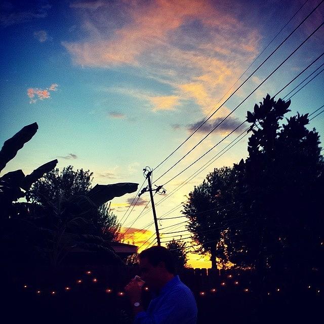 Sunset Photograph - Backyard Dinner Party. 
#htown #sunset by Marco Torres