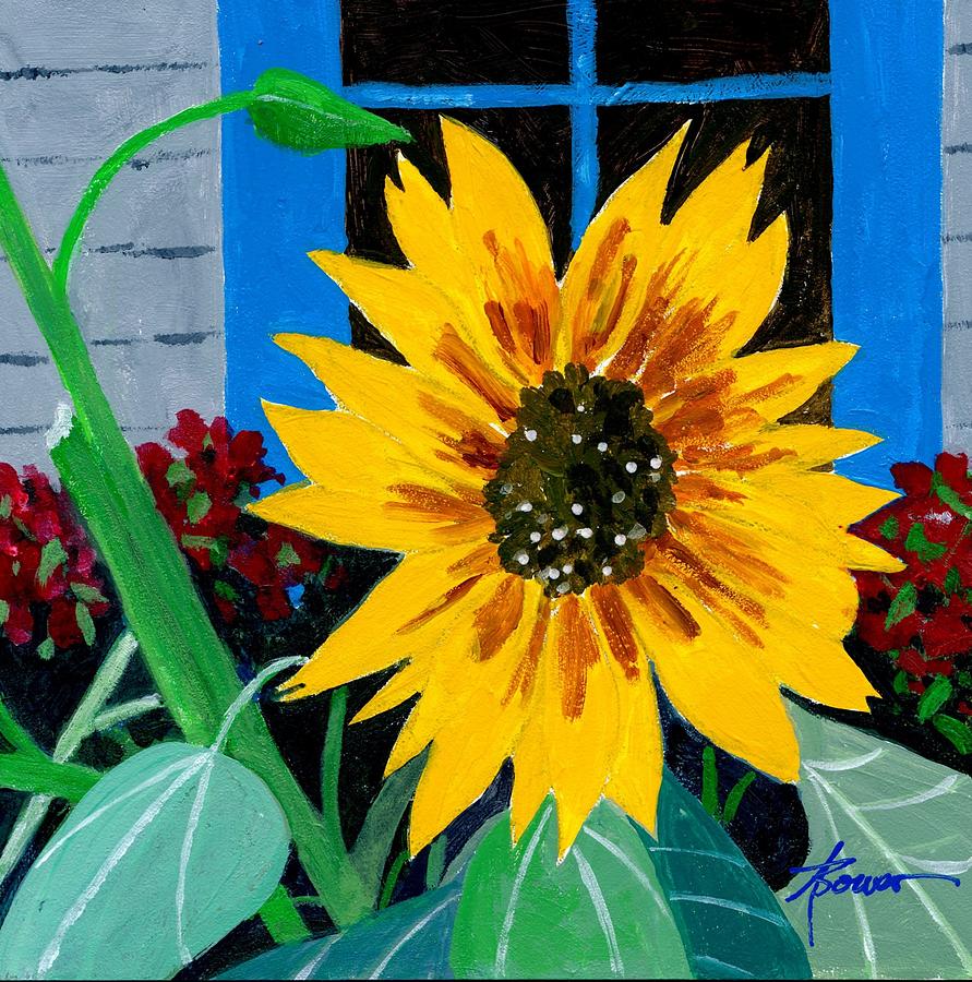 Backyard Flowers  Painting by Adele Bower
