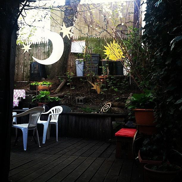 Backyard Of A S.i. Cafe / Bookstore Photograph by Allison Clayton