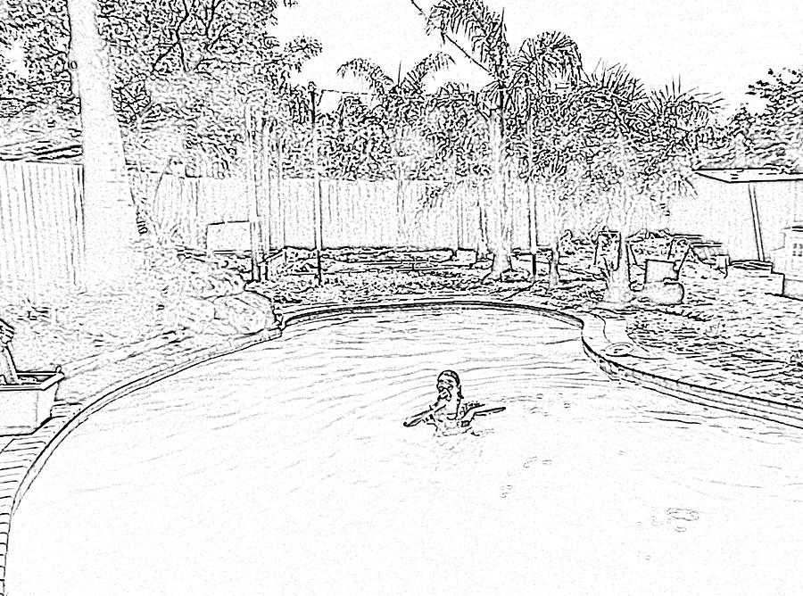 How to draw in one point perspective backyard garden pool  YouTube