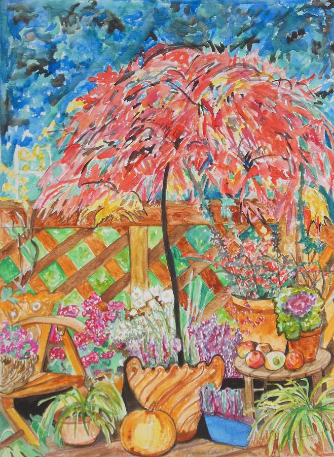 Backyard Summer Splendor Painting by Esther Newman-Cohen