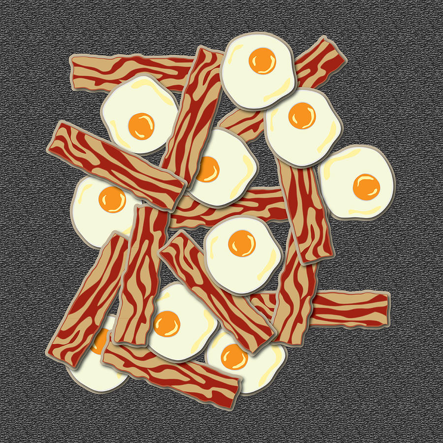 Egg Digital Art - Bacon and Eggs by Ym Chin