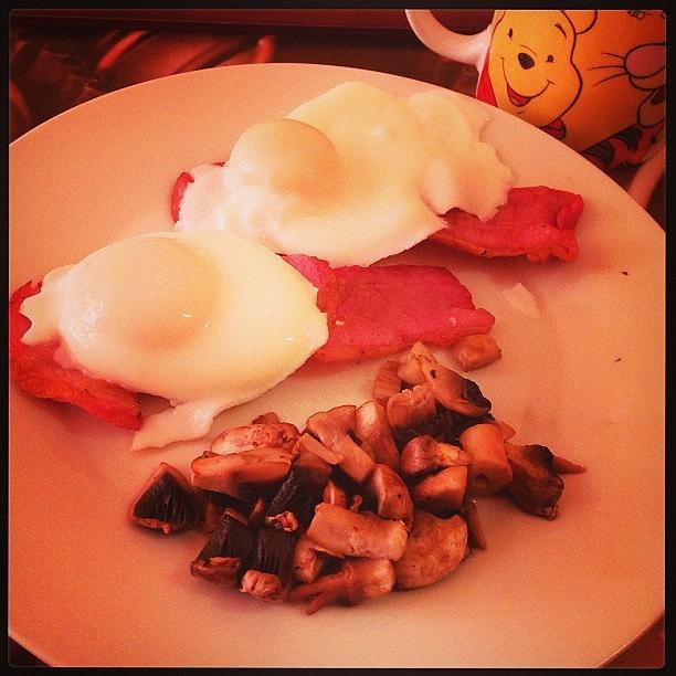 Bacon, Poached Egg And Mushrooms. Yummy Photograph by Tori King