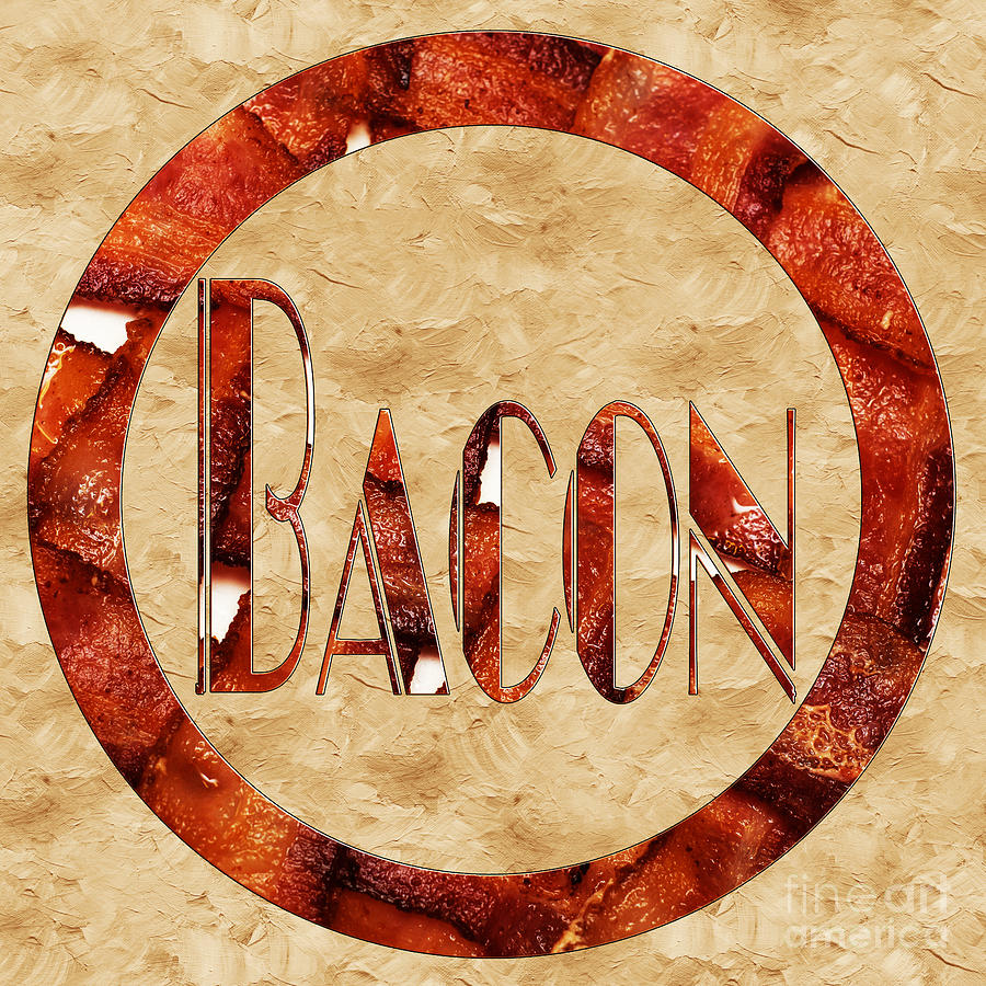 Bacon Typography 1 Photograph by Andee Design