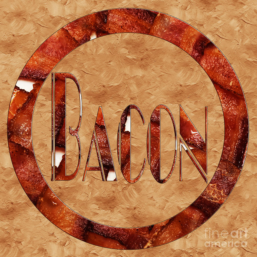 Bacon Typography 2 Photograph by Andee Design