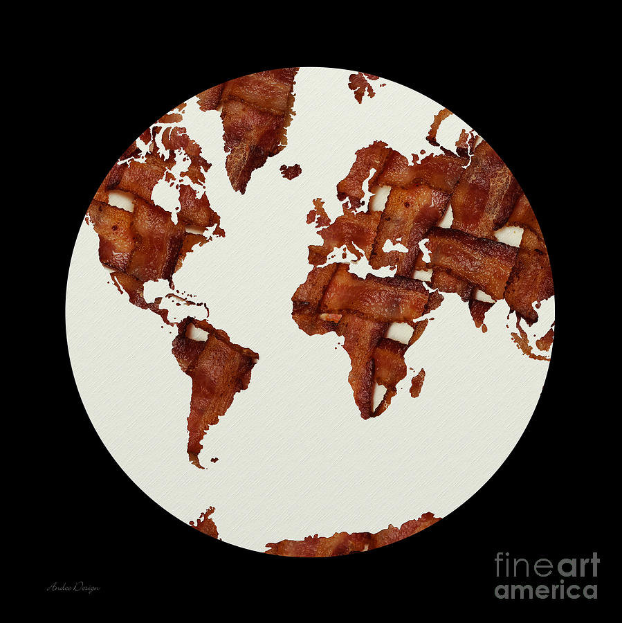 Bacon World 1 Mixed Media by Andee Design