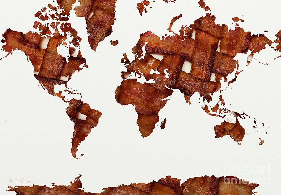 Bacon World 2 Mixed Media by Andee Design