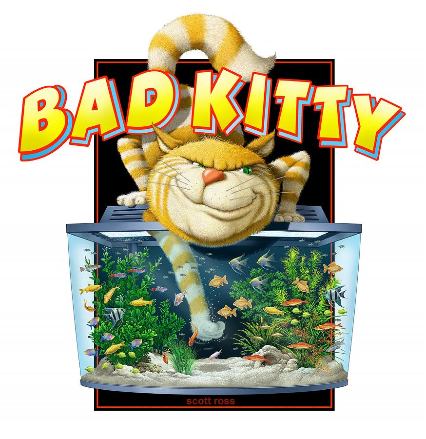 Bad Kitty Digital Art by Scott Ross