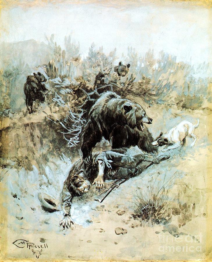 Pd Painting - Bad Medicine - Bear and Cubs by Pg Reproductions Pd Painting - Bad Medicine - Bear and Cubs by Pg Reproductions