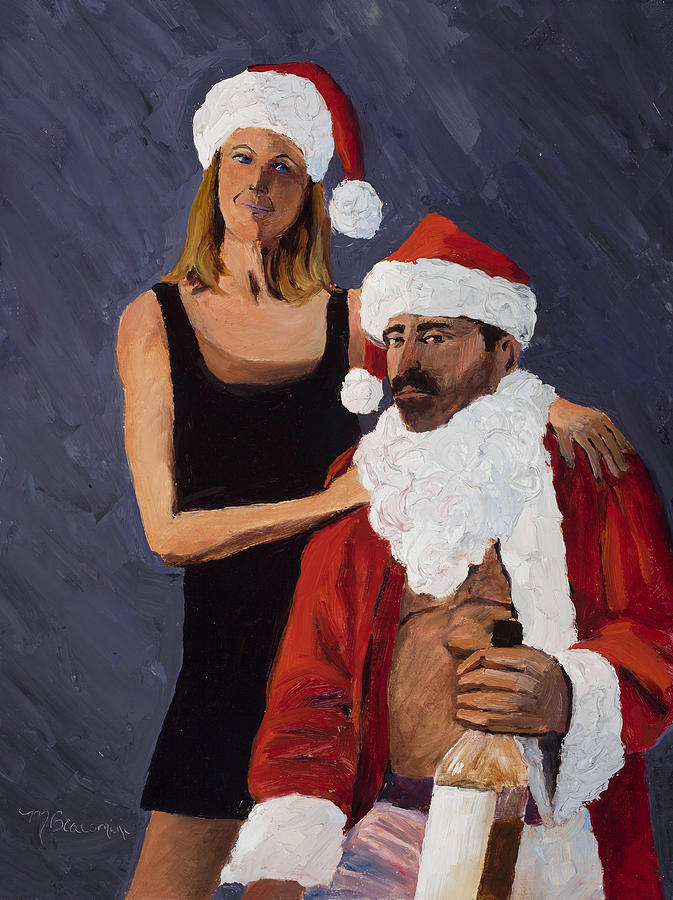 Santa Claus Painting - Bad Santa II by Mary Giacomini