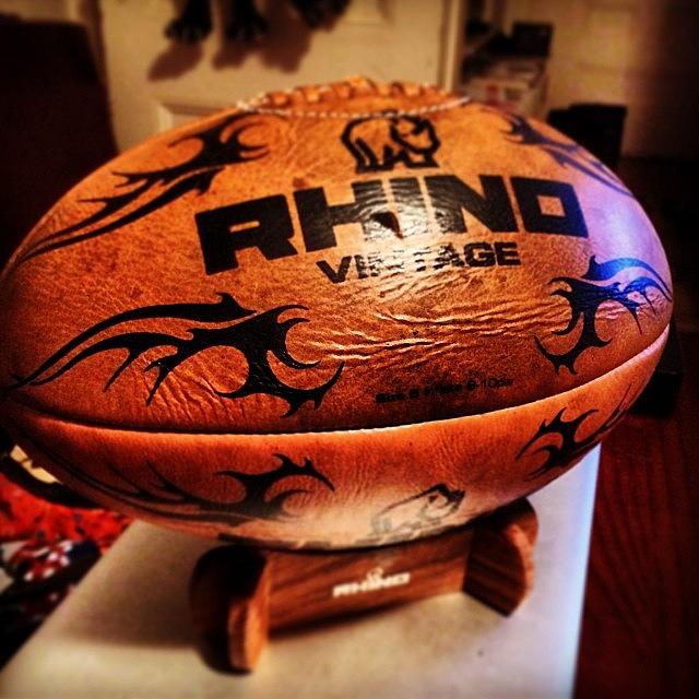 Rugby Photograph - Badass Old School Leather #rugby Ball by Diego De Leon