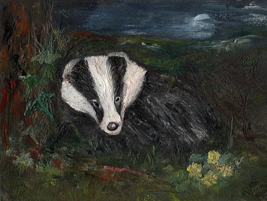 Badger Painting by Carol Rowland - Fine Art America