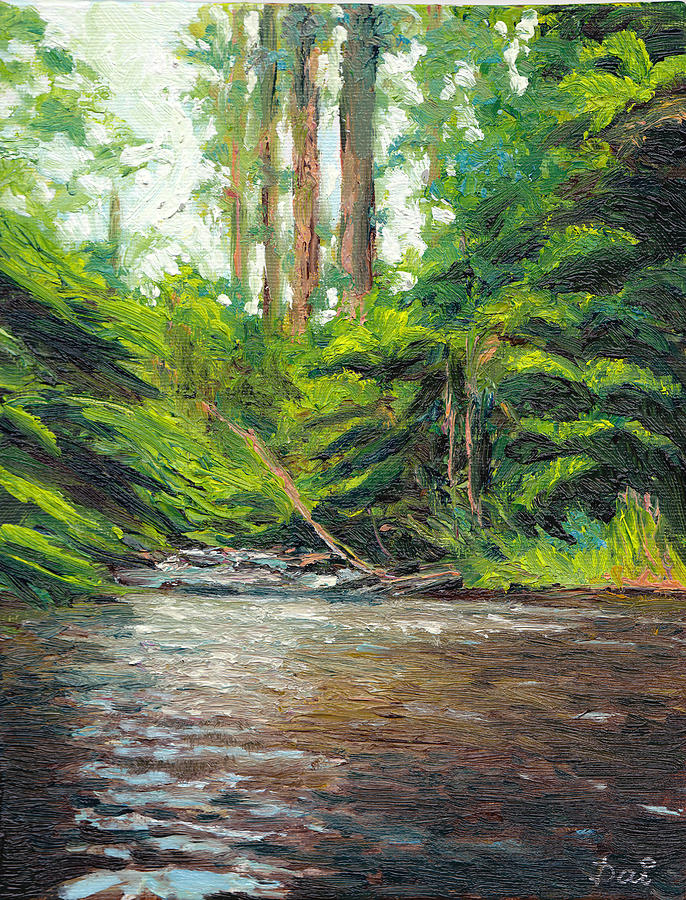 Badger Creek above the Weir Painting by Dai Wynn