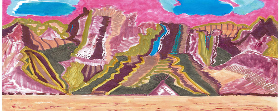 Landscape Drawing - Badlands South Dakota by Don Koester