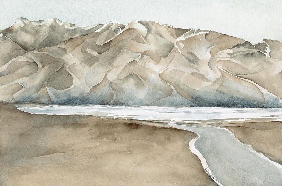 Desert Painting - Badwater Salt Flats by Lynne Bolwell