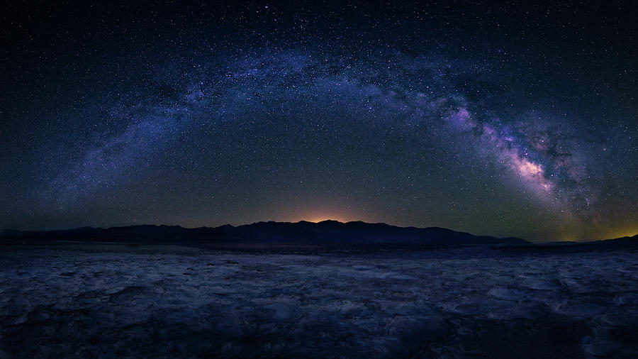 Space Photograph - Badwater Under The Night Sky by Michael Zheng