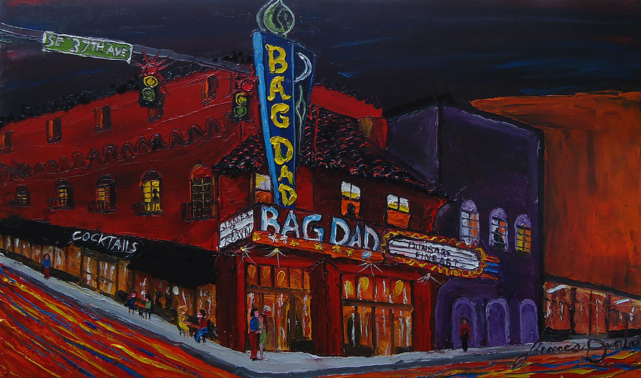Bag Dad Theater At Night 1 Painting by James Dunbar