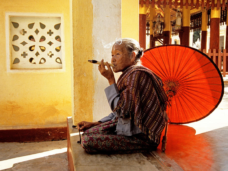 Bagan cheroot lady Photograph by Dennis Cox