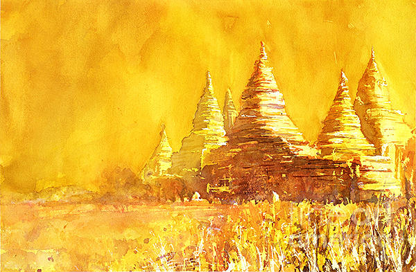 Architecture Painting - Bagan Heat by Ryan Fox