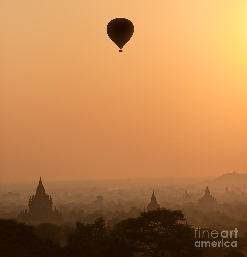 Bagan sunset - Myanmar Photograph by Luciano Mortula