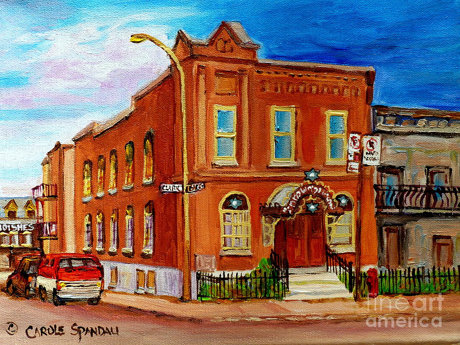 Bagg And Clark Street Synagogue Painting by Carole Spandau