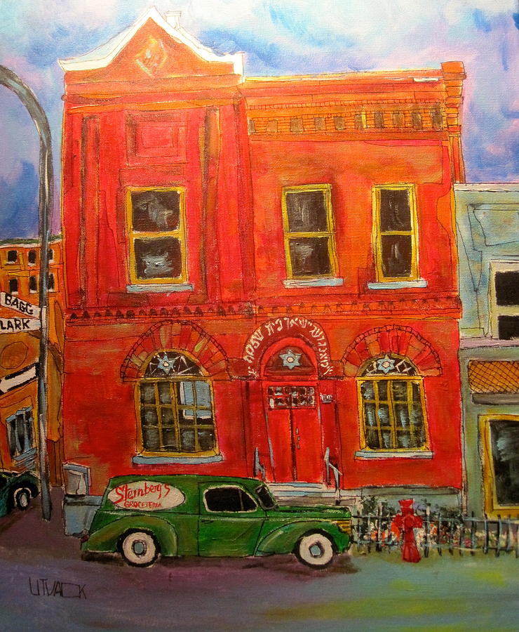 Bagg Street Shul Painting by Michael Litvack