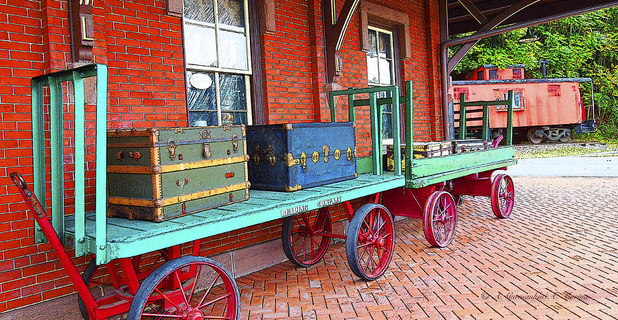 Baggage Carts Train Depot of Yesteryear Photograph by A Macarthur Gurmankin