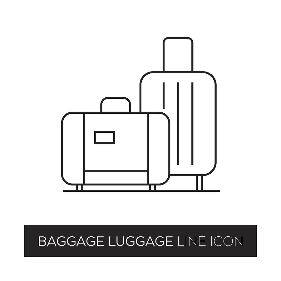 Baggage Luggage Line Icon Drawing by Cnythzl