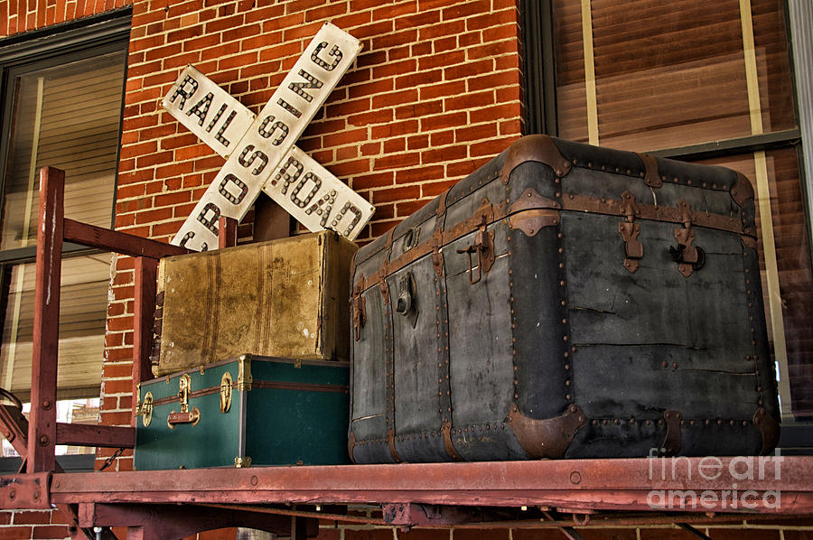 Brick Photograph - Baggage Pickup At The Railroad Depot by Thomas Woolworth