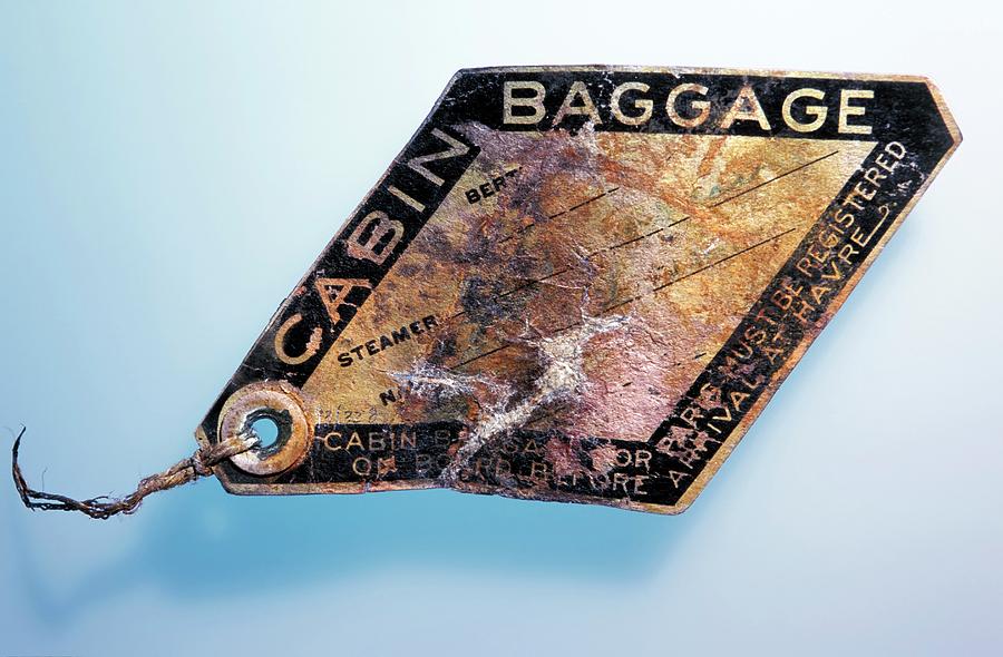 Baggage Ticket From The Titanic by Patrick Landmann/science Photo Library