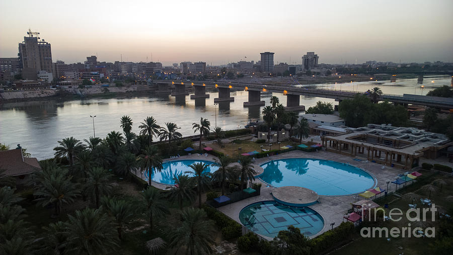 Bridge Photograph - Baghdad at sunset by Rasoul Ali