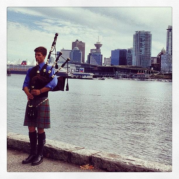 Skyline Photograph - #bagpipe #bagpiper #stanleypark by NRyan Ferrer