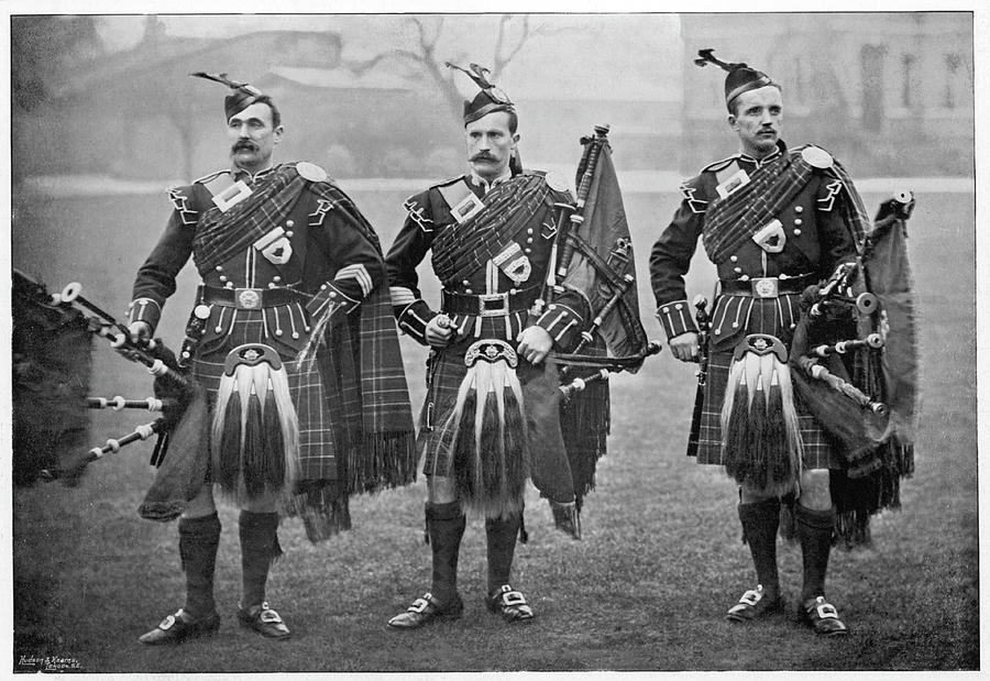 Music Photograph - Bagpipers Of The 1st Scots  Guards by Mary Evans Picture Library