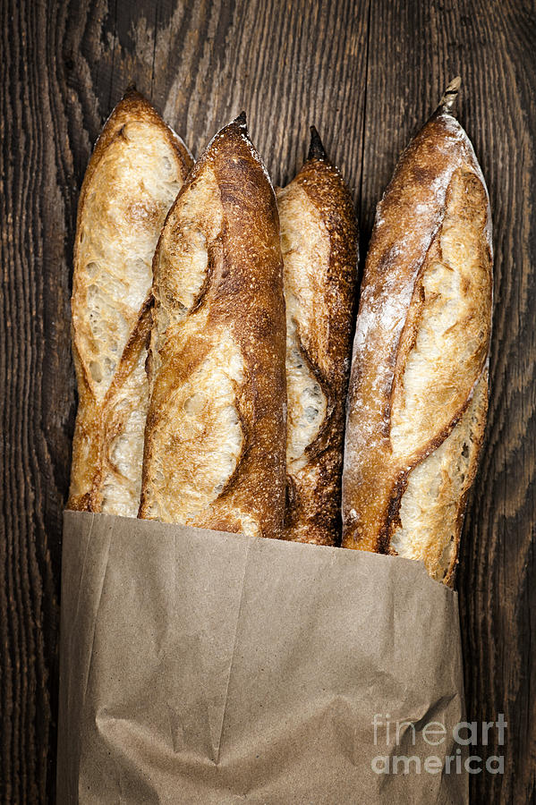 Bread Photograph - Baguettes  by Elena Elisseeva