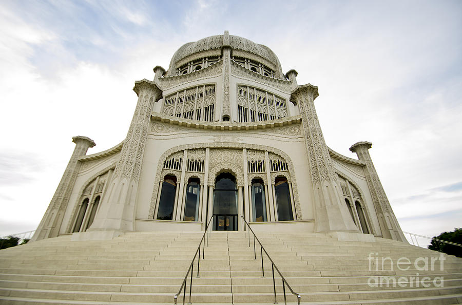 Architecture Photograph - Bahai House of Worship Grand Staircase Wilmette Illinois by Deborah Smolinske