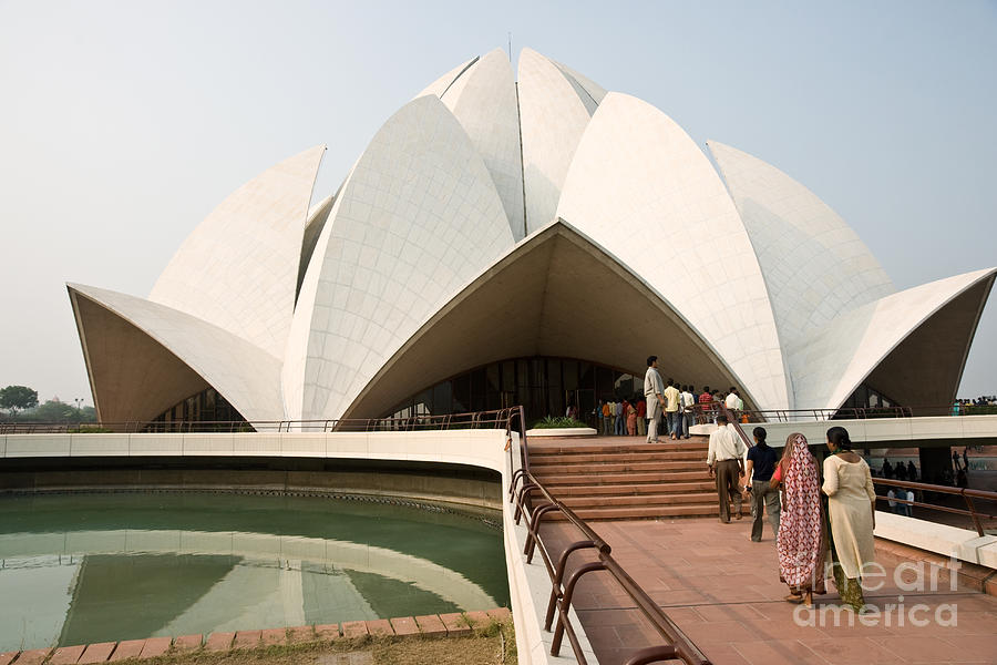 Architecture Photograph - Bahai Temple - New Delhi - India by Luciano Mortula