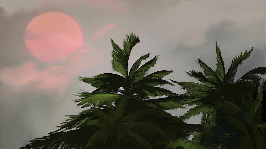 Sun tropical palm breeze Digital Art by Anthony Fishburne