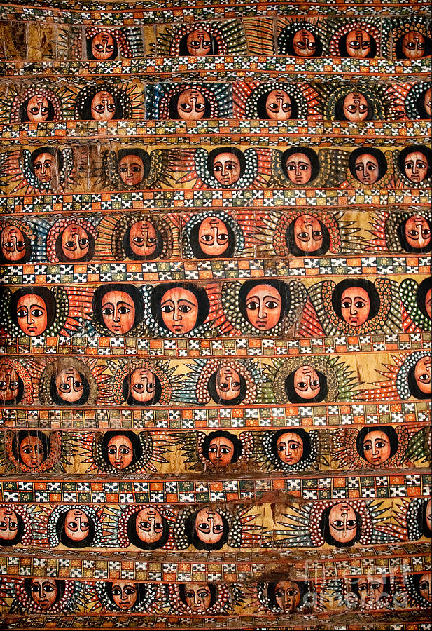 Bahar Bahir Dar Ethiopia Bright Colour Painted Church Ceiling Photograph by JM Travel Photography