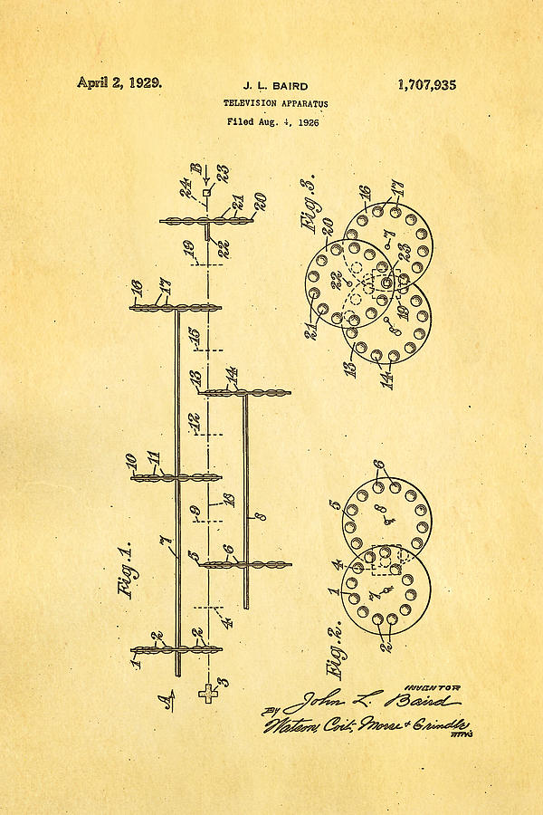 Baird Television Apparatus Patent Art 1929 Photograph by Ian Monk - Pixels