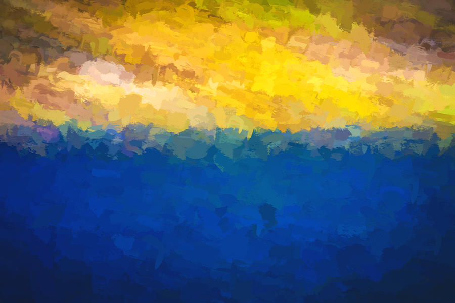 Baja Sunrise Abstract Digital Painting Photograph by Rich Franco