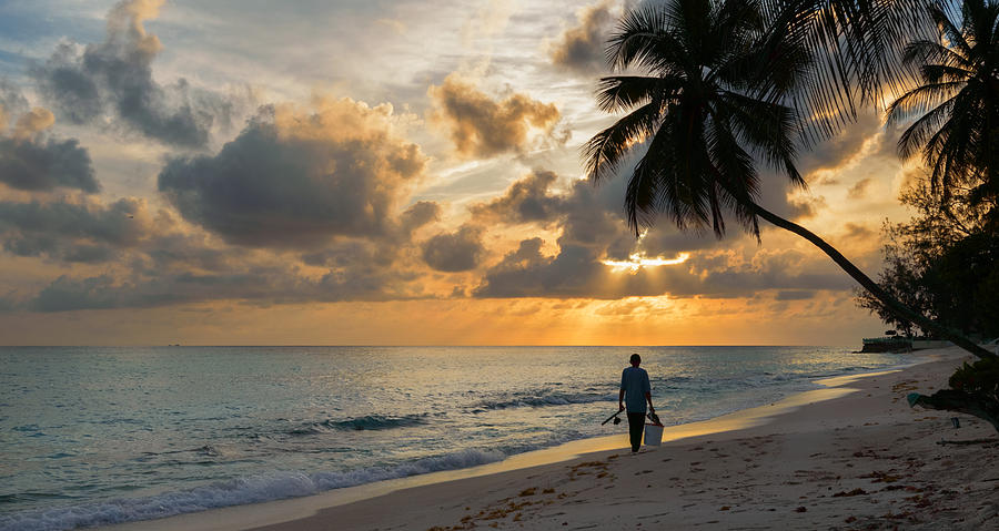 Sunset Photograph - Bajan Fisherman by Garvin Hunter