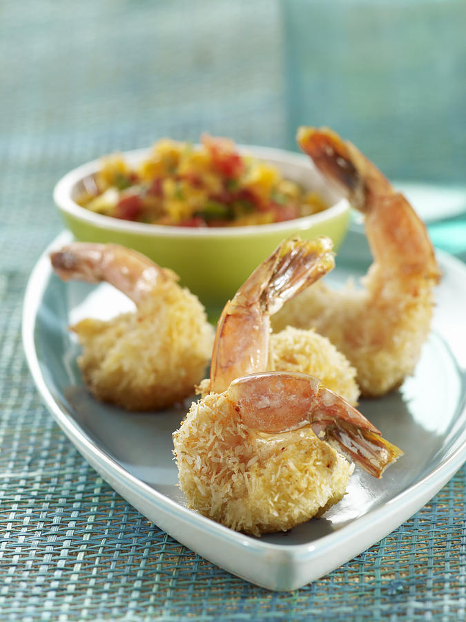 Baked Coconut Shrimp With Tangelo Salsa Photograph by Carin Krasner