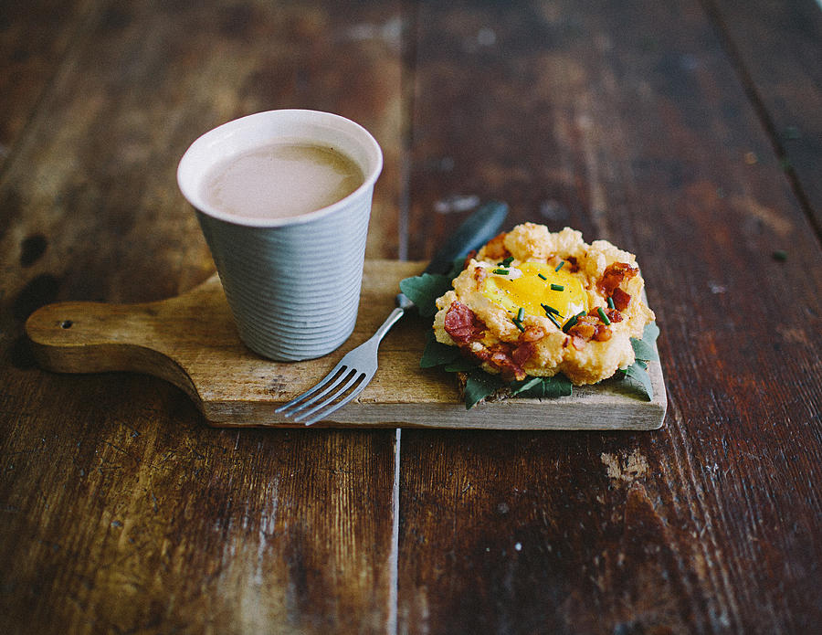 Baked Eggs With Bacon And Parmesan Photograph by Marta Greber
