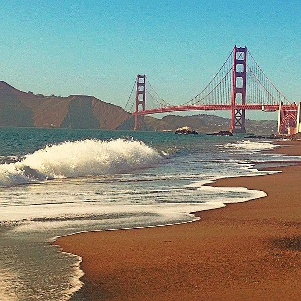 Bridge Photograph - Baker Beach Trotting, San Francisco Ca by Karen Winokan